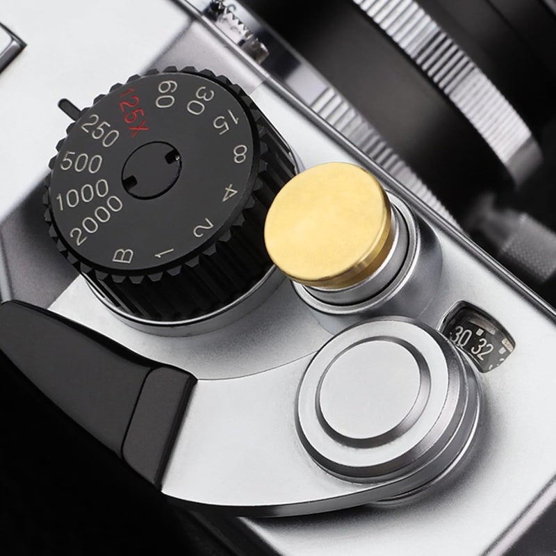 Haoge Metal Shutter Release Button for Fujifilm XE1 X-E2 X-E2S X-E3 XE5 X-T4 X-T3 X-T30 X-T20 X-Pro3 X-Pro2 X100V X100T X100S X100F Camera Accessories Convex Surface Golden - Image 2