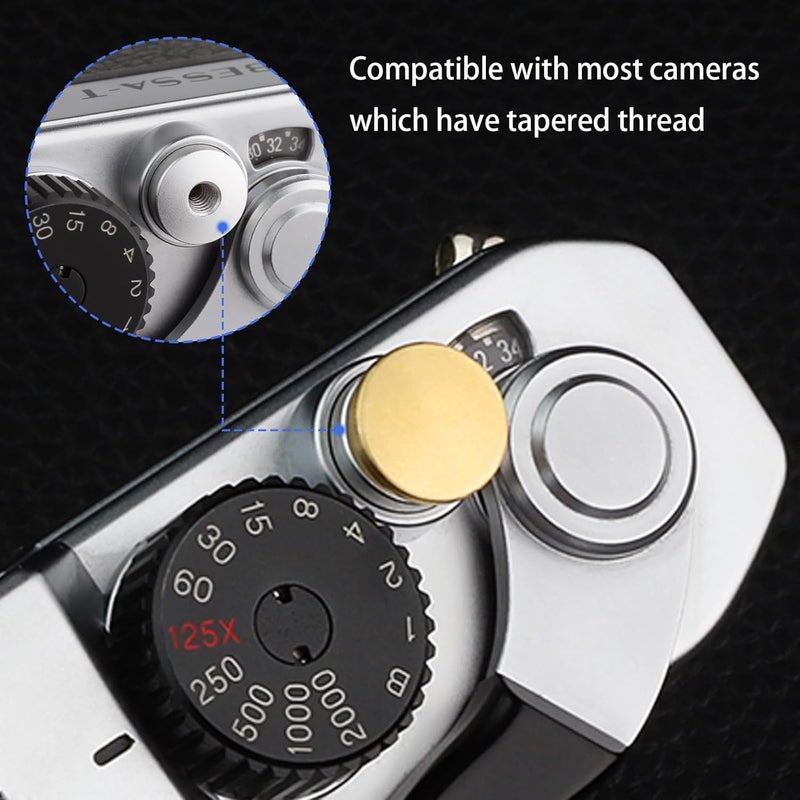 Haoge Metal Shutter Release Button for Fujifilm XE1 X-E2 X-E2S X-E3 XE5 X-T4 X-T3 X-T30 X-T20 X-Pro3 X-Pro2 X100V X100T X100S X100F Camera Accessories Convex Surface Golden - Image 3