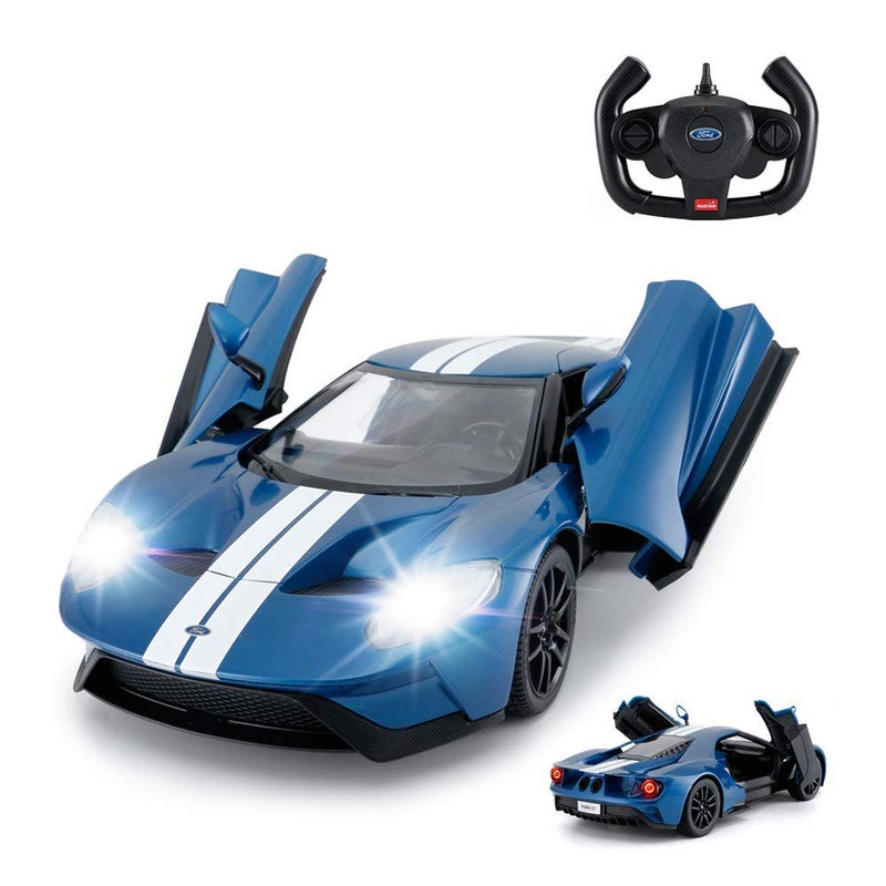 RASTAR RC Car | 1/14 Ford GT Remote Control RC Race Toy Car for Kids, Open Doors by Manual, Blue (2.4GHz) - Image 1