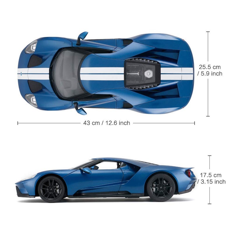 RASTAR RC Car | 1/14 Ford GT Remote Control RC Race Toy Car for Kids, Open Doors by Manual, Blue (2.4GHz) - Image 4
