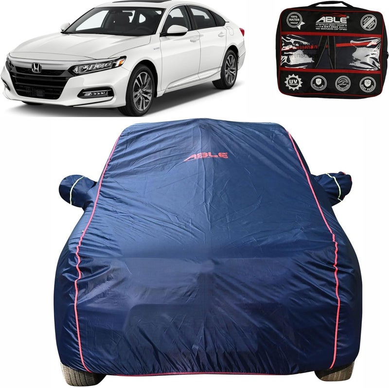 Able Parashuit Blue WR Series Car Body Cover with Mirror Pockets and Driver Door Zipper Compatible for Honda Accord New Type-II (2017 to 2021 Model) - Image 1
