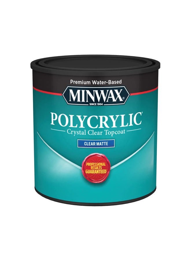 Minwax 222224444 Polycrylic Protective Wood Finish, Clear Matte, ½ Pint - Image 1