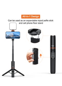 VRIG VRIG 24'' NEWEST TP-19 Extendable Selfie Stick Tripod for Phone Max. Length 59.5cm23.4in with Remote Shutter Phone Tr for Vlog Selfie Live Streaming Group Photo Video with Bluetooth Shutter,Cell Phone Tripod Stand for Video Recording Compatible with iPhone 16/15/14/13/all  - Image 2
