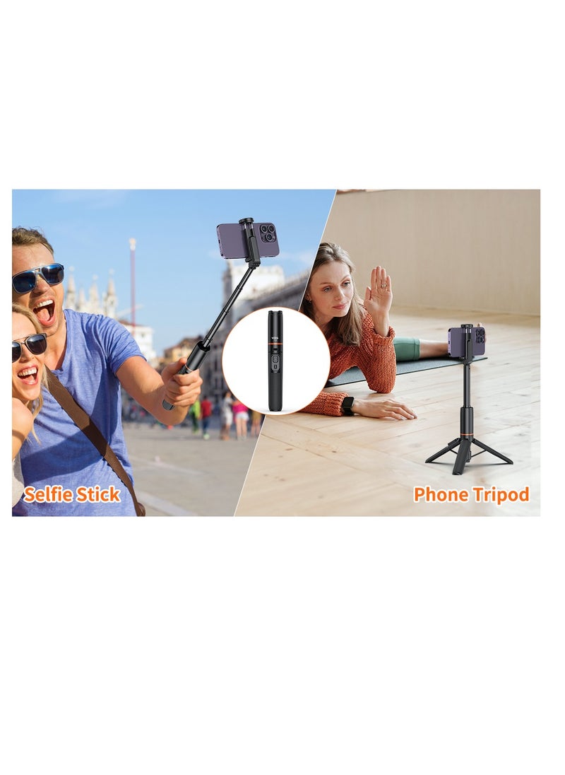 VRIG - VRIG 24'' NEWEST TP-19 Extendable Selfie Stick Tripod for Phone Max. Length 59.5cm23.4in with Remote Shutter Phone Tr for Vlog Selfie Live Streaming Group Photo Video with Bluetooth Shutter,Cell Phone Tripod Stand for Video Recording Compatible with iPhone 16/15/14/13/all - Image 1