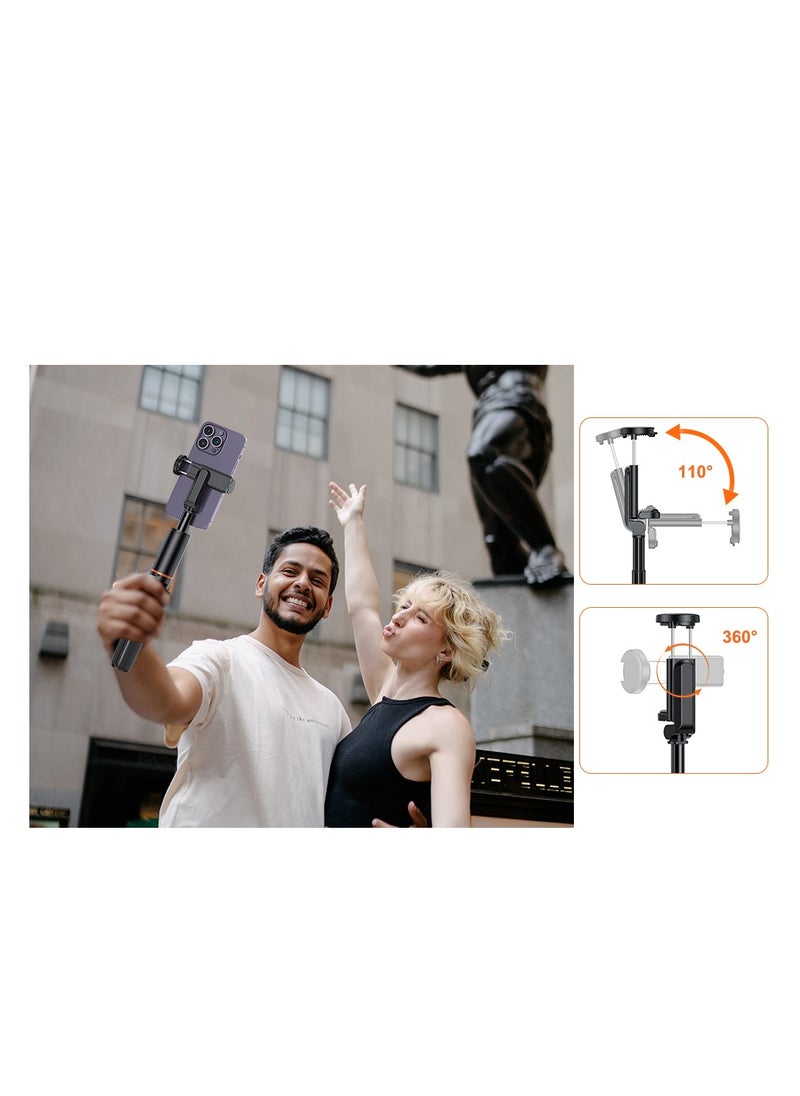 VRIG - VRIG 24'' NEWEST TP-19 Extendable Selfie Stick Tripod for Phone Max. Length 59.5cm23.4in with Remote Shutter Phone Tr for Vlog Selfie Live Streaming Group Photo Video with Bluetooth Shutter,Cell Phone Tripod Stand for Video Recording Compatible with iPhone 16/15/14/13/all - Image 1