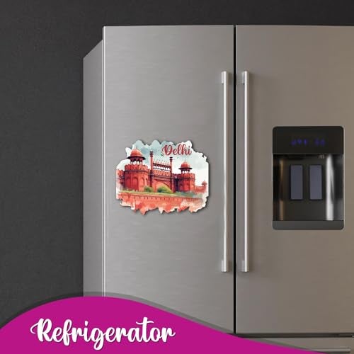 Bhai Please Delhi Red Fort City Wooden Fridge Magnet (Pack of 1) | Place, City, State, Souvenir, Destinations, Travel, Adventure Fridge Decorations | Gift for Friends, Colleagues, Foreign Delegates | - Image 3