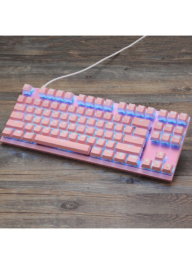 CK82 Mechanical Keyboard 87 Keys RGB Gaming Keyboard with OUTMU Blue Switch Multimedia Keys N-key Rollover Pink