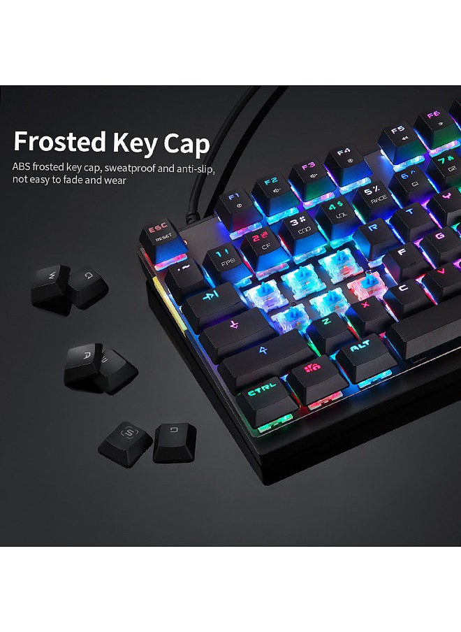 CK82 Mechanical Keyboard 87 Keys RGB Gaming Keyboard with OUTMU Blue Switch Multimedia Keys N-key Rollover Pink