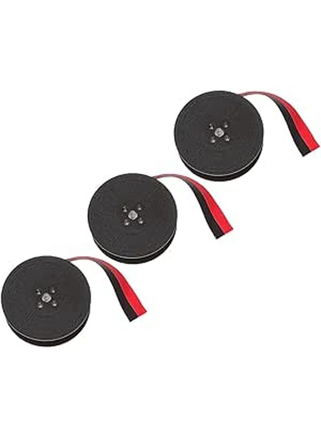 3 Rolls Manual Typewriter Ribbon Replacement Spool Black Ink for Calculator - Image 1