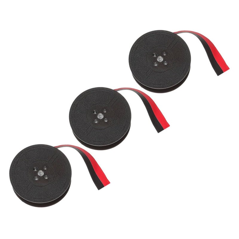 3 Rolls Manual Typewriter Ribbon Replacement Spool Black Ink for Calculator - Image 2