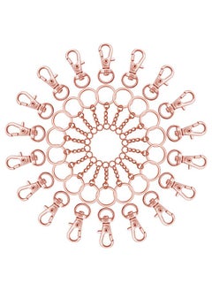 Oubaka 150Pcs Swivel Snap Hook Set Rose Gold Swivel Clasps Lanyard Snap Keychain Hooks Lobster Clasp Split Key Rings With Chain And Jump Rings Bulk For Keychain Lanyard Jewelry Diy Crafts Supplies  - Image 1
