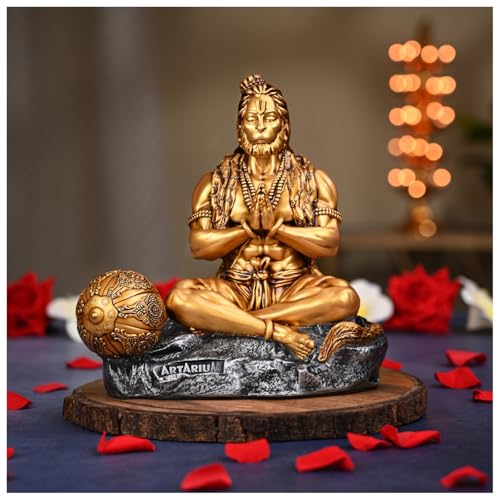 Artarium Hanuman Murt Lord Bajrangbali Murti Meditating Pavan Putra Idol for Home Office and Gifting Purpose Sculpture (Mahabali Hanuman 7.48 Inch) - Image 2