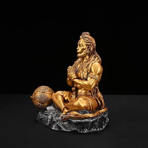 Artarium Hanuman Murt Lord Bajrangbali Murti Meditating Pavan Putra Idol for Home Office and Gifting Purpose Sculpture (Mahabali Hanuman 7.48 Inch) - Image 5