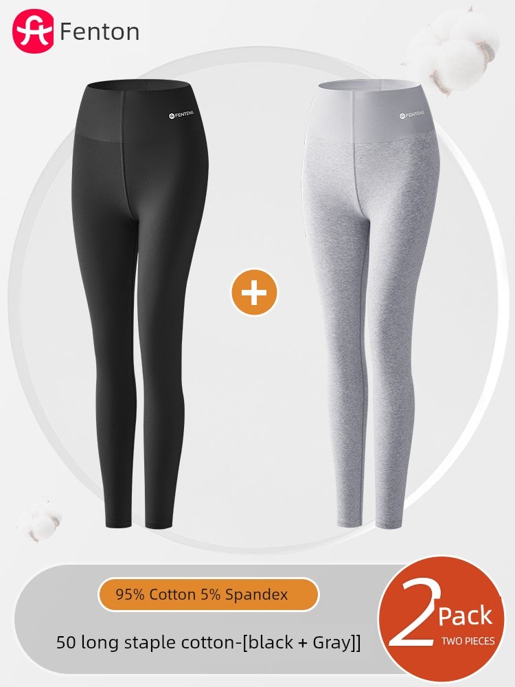 Fenteng seamless leggings women's 2025 new pure cotton high-waisted warm autumn pants cotton pants outer wear autumn and winter warm pants - Image 2