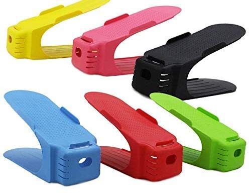 FosCadit Multicolor Adjustable Shoe Organizer Space Saver for Closet for Sneaker High Low Heels Boots Flats Sandals Multicolor - Image 3