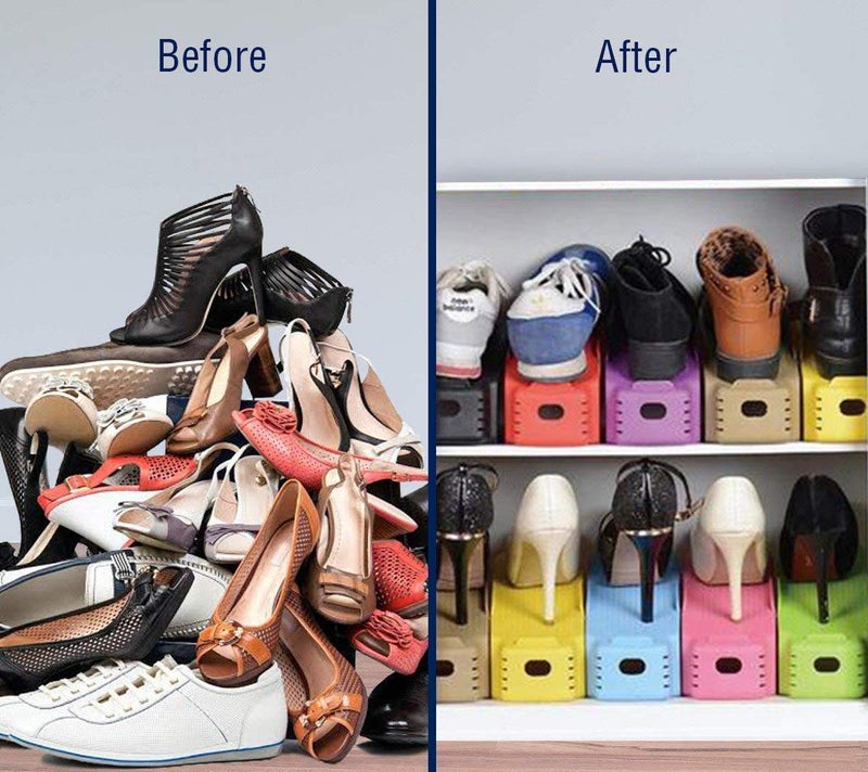 FosCadit Multicolor Adjustable Shoe Organizer Space Saver for Closet for Sneaker High Low Heels Boots Flats Sandals Multicolor - Image 5