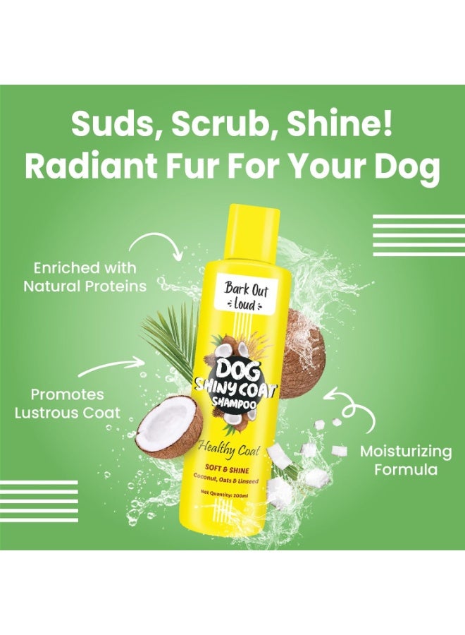 Bark out Loud Shiny Coat Dog Shampoo Oatmeal Coconut Linseed Cedarwood Hydrating Antifungal Antibacterial Healthy Glowing Coat 200ml - Image 5
