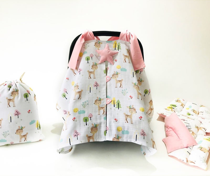Atölye Eda Muslin Stroller Cover Cushion Pouch 3 Pieces - Image 3