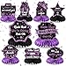 Wayyogh 9Pcs Farewell Party Decorations Black Purple Rude That Youre Leaving But Ok Honeycomb Centerpiece We Will Miss You Table Topper Decor for Coworker Leaving Goodbye Going Away Retirement Party Supplies - Image 2