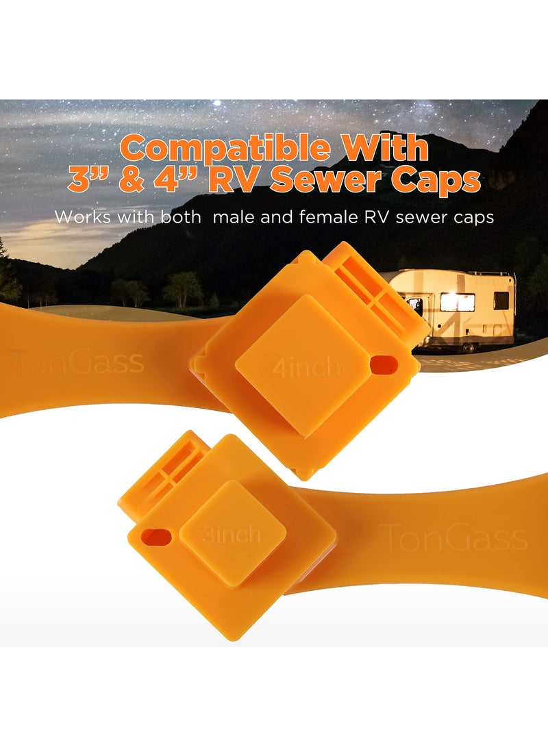 سيوسي مفتاح تركيب خرطوم الصرف الصحي RV، مفتاح خرطوم الصرف الصحي RV متعدد الأغراض، يناسب معظم الذكور مقاس 3 بوصة و4 بوصة - أغطية الصرف الصحي للإناث - توصيل وفصل تركيبات خرطوم الصرف الصحي بسهولة (برتقالي) - Image 2