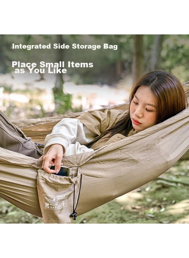 Mobigarden Hammock, Outdoor Camping Picnic Beach Leisure Swing, Nylon Single Hammock, Nx23681001, Warm Sand - Image 2