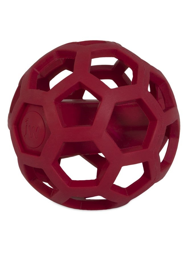 JW Pet HolEe Giggler Dog Toy Puzzle Ball, Natural Rubber, Medium (4.5 Inch Diameter), Red - Image 4