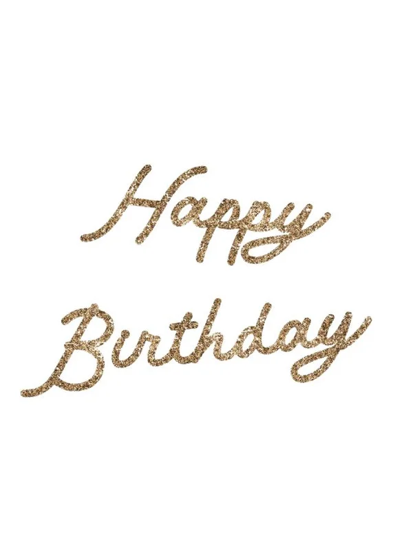 Meri Meri Gold Glitter Happy Birthday Garland
