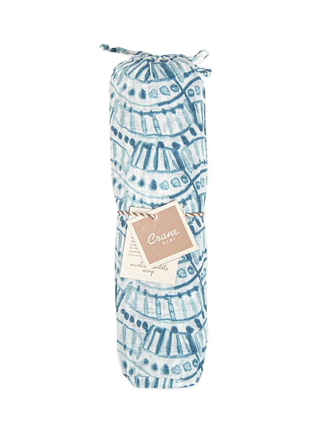 Crane BABY Caspian Single Swaddle Wraps (Indigo Print)