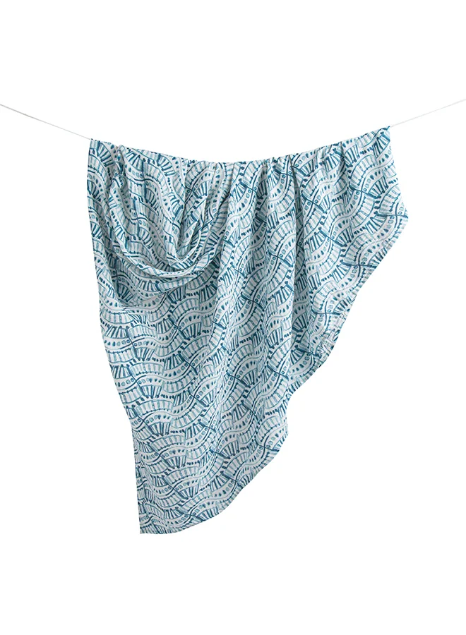 Crane BABY Caspian Single Swaddle Wraps (Indigo Print)