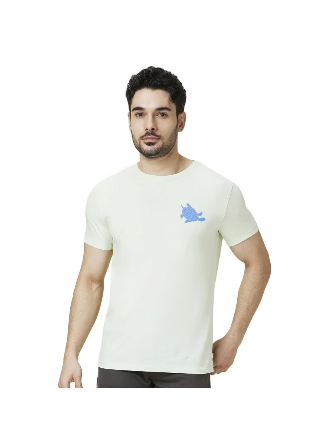 بيينغ هيومان Mens Mint Round Neck Short Sleeve T-Shirt