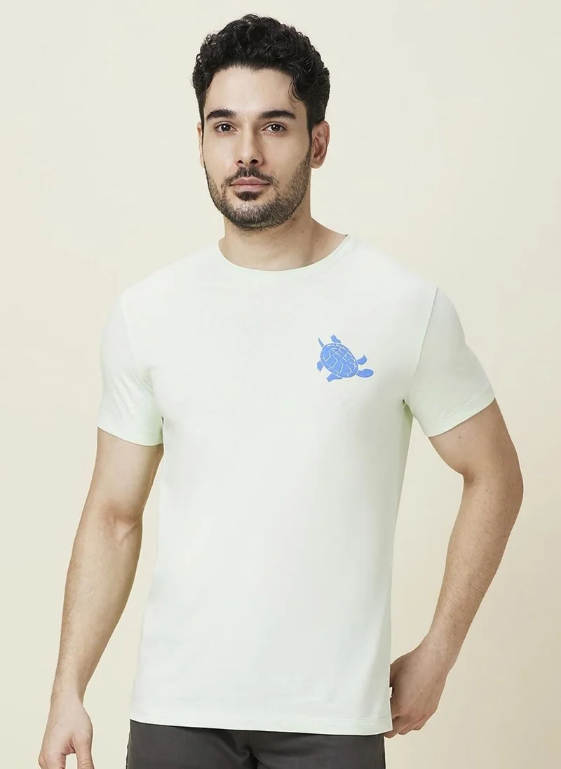 بيينغ هيومان Men Graphic Printed Round Neck Cotton Slim Fit T-shirt