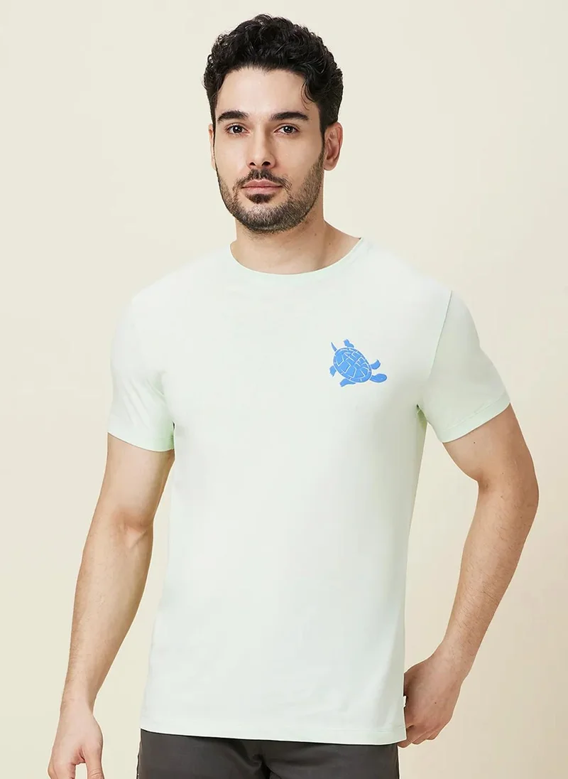 بيينغ هيومان Men Graphic Printed Round Neck Cotton Slim Fit T-shirt