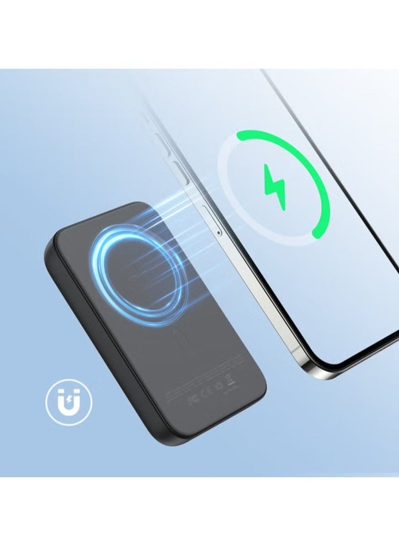 ELTRAZONE 10000mAh 20W Magnetic Wireless Charging Power Bank – Fast Charging Portable Power Bank for Smartphones, Compact & Sleek Design, Black - Image 3