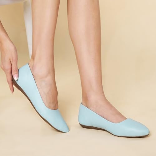 YUKI Comfortable Slip-On Belly Flats Stylish, Lightweight, Casual & Formal Wear Belly for Women Sky Blue - Image 5