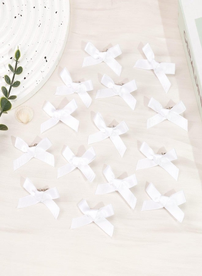 Ayesha 25PCS White Mini Bows Ribbon Clips,2'' Tiny White Bow Barrettes,Hair Bow Satin Hair Ribbon for Women & Girls' Hair Accessories - Image 5