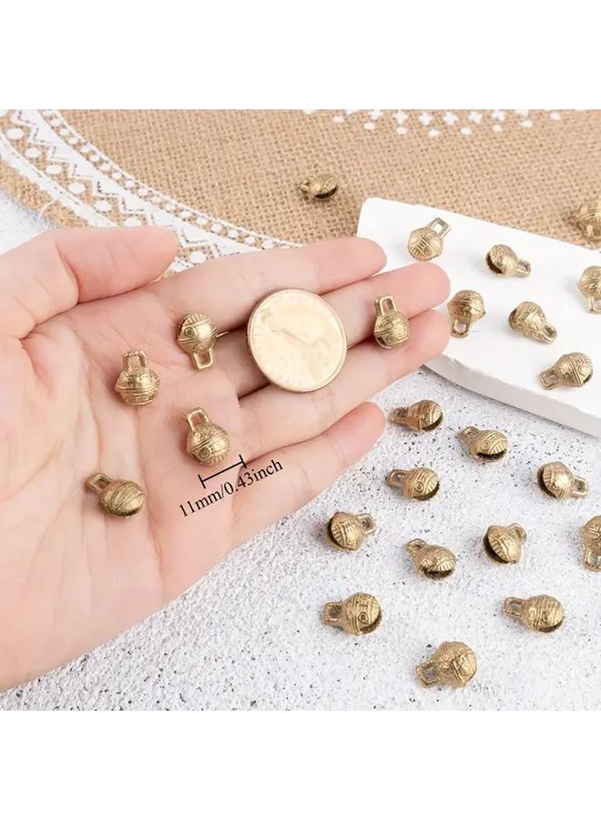 30 Pack Vintage Brass Jingle Bells 11mm For DIY Crafts Jewelry Making - Image 4