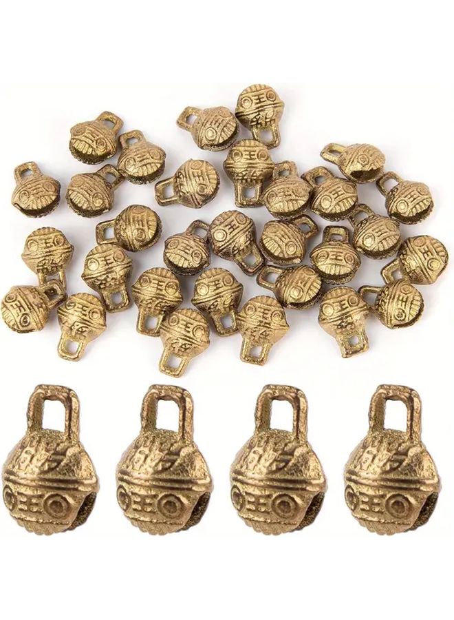 30 Pack Vintage Brass Jingle Bells 11mm For DIY Crafts Jewelry Making - Image 1
