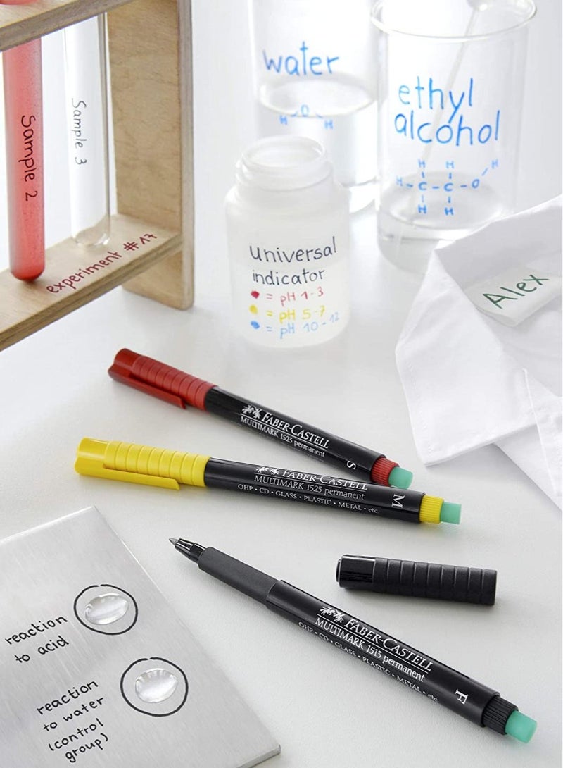 FABER-CASTELL 4 قطع متعددة الألوان متعددة العلامات الدائمة - Image 2