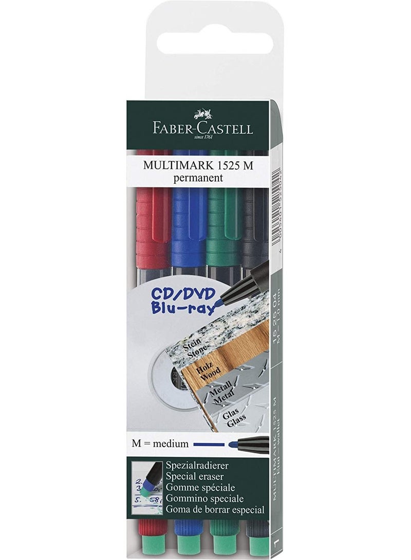 FABER-CASTELL 4 قطع متعددة الألوان متعددة العلامات الدائمة - Image 1