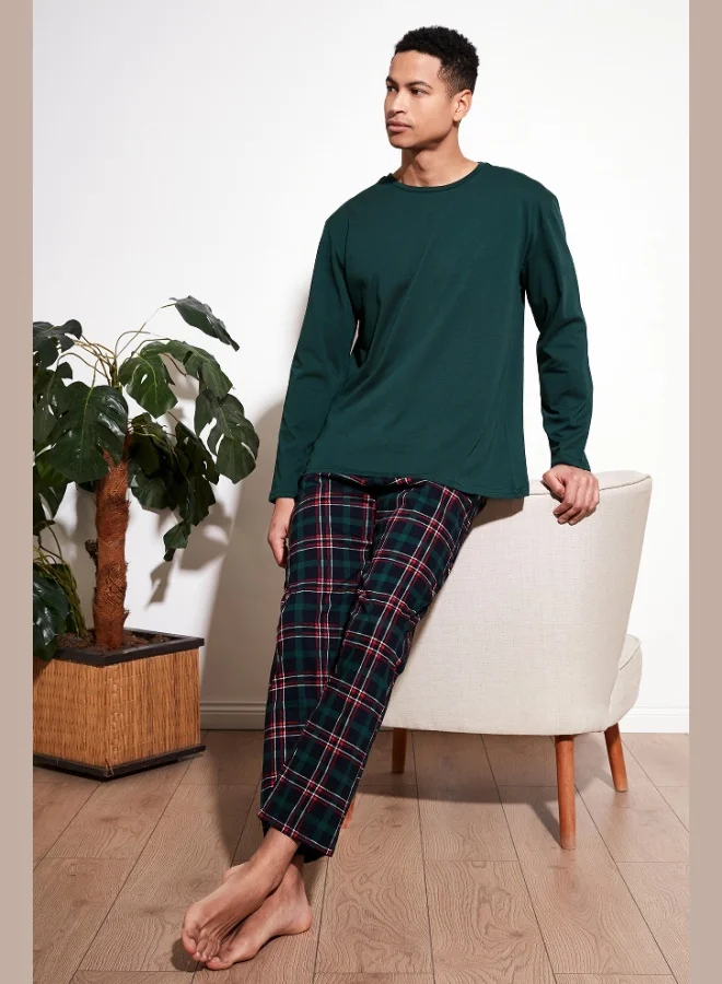 Buratti Plaid Cotton Regular Fit Long Sleeve Pajama Set Men's PAJAMAS SET 6572005