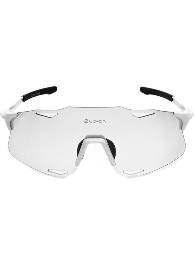 CAVALRY Cycling Photochromic Sunglasses, Bicycle Road Bike, Men'S And Women'S Outdoor Running Goggles Equipment, Red And Black - Image 1