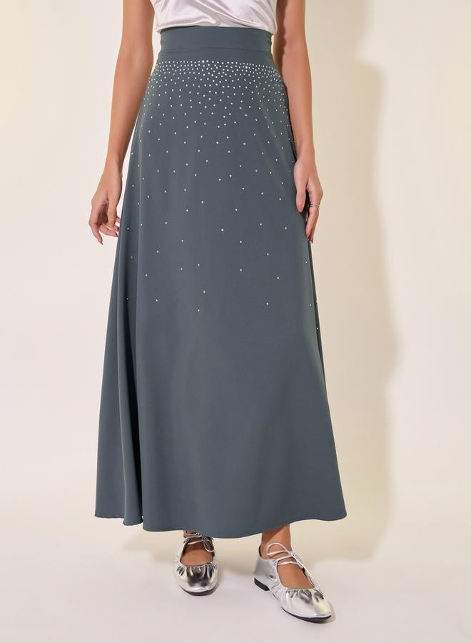 Take Two Embellished High-Rise A-Line Maxi Skirt  - Image 2