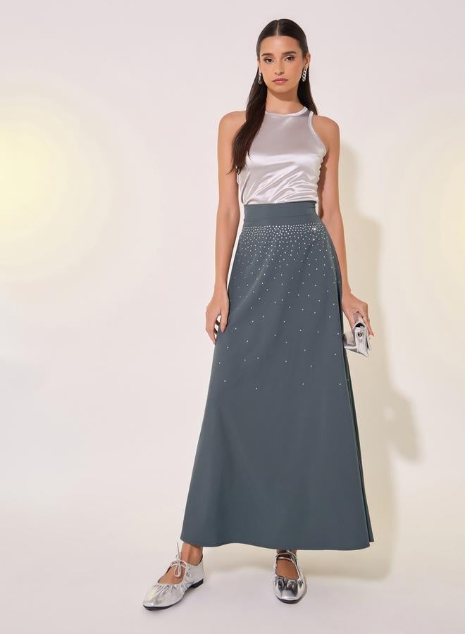 Take Two Embellished High-Rise A-Line Maxi Skirt  - Image 1