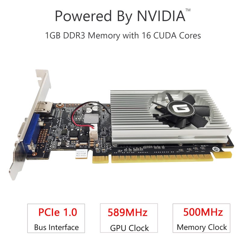 Glorto GeForce GT 210 1024 MB DDR3 Low Profile Graphics Card, PCI Express 1.0 x16, Entry Level GPU for PC, SFF and HTPC (HDMI/VGA) - Image 2