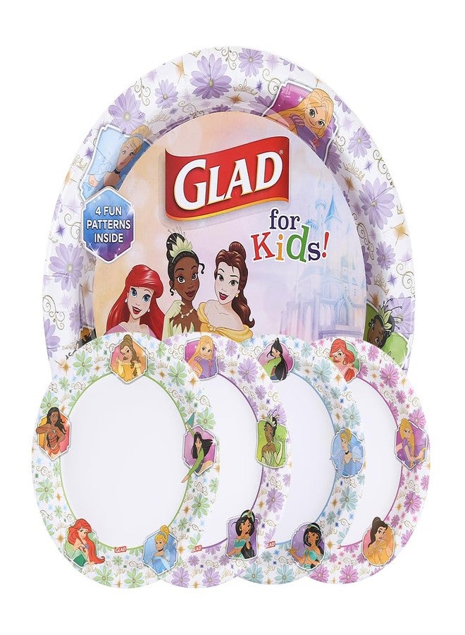 Glad أطباق ورقية قابلة للتصرف من غلاد للأطفال - إطارات زهرية - قوية، مقاومة للسوائل، قابلة للاستخدام في الميكروويف، أطباق خفيفة صديقة للأطفال للاستخدام اليومي، 8.5 بوصة، 40 قطعة - Image 1