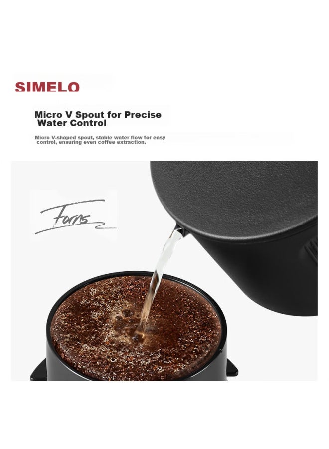 Simelo Coffee Filter Set, Pour-over Coffee Maker, Drip Coffee Filter, Nordic Travel Style, 304 Stainless Steel, Black - Image 2