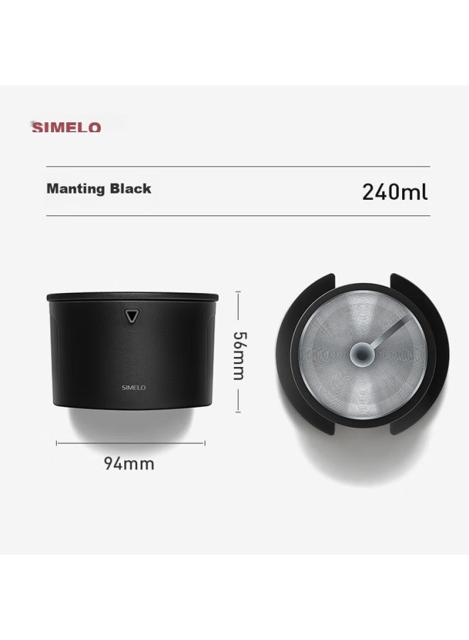 Simelo Coffee Filter Set, Pour-over Coffee Maker, Drip Coffee Filter, Nordic Travel Style, 304 Stainless Steel, Black - Image 5