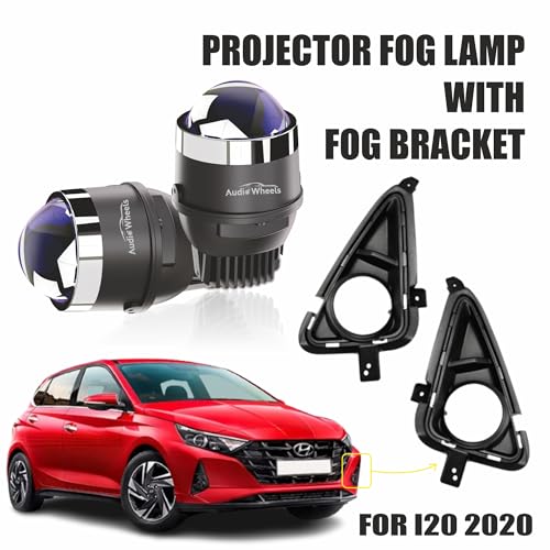 Audio Wheels 3" LED Projector Fog Lamp with Cover - 120W, Tri-Color (White/Warm/Yellow) | with Blue Tint Film | 12V/24V Fog Light for Car & Vehicle Modification | For Hyundai i20 (2020) - Image 2