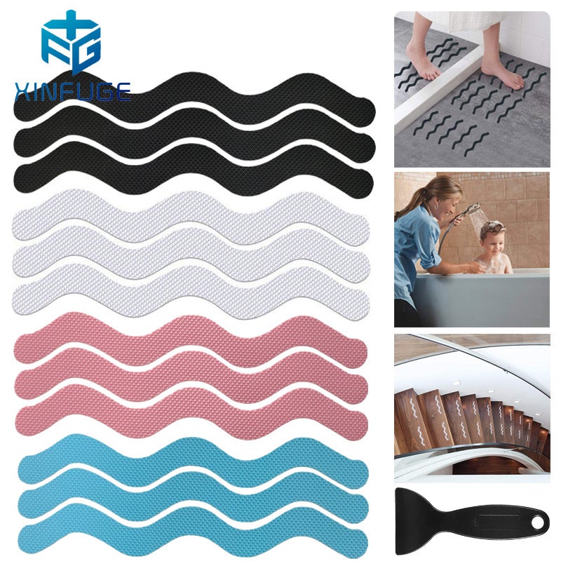 Spot S-Shaped Transparent Bathroom Bathtub Anti-Slip Strip Peva Wavy Anti-Slip Tape Toilet Anti-Slip Sticker - Image 2