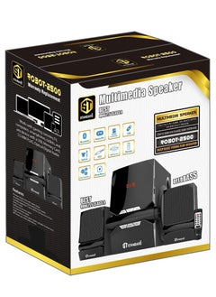 Speaker Standard 2.1 Robot 2500 Power 25 Watt illuminated multimedia speaker Optical Cable - Aux - Bluetooth - Usb - Sd card - Radio - Led Screen - Remote - Full Function